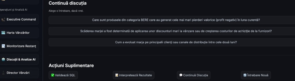 Continuă discuția: întrebări de follow-up și acțiuni suplimentare din aplicație.